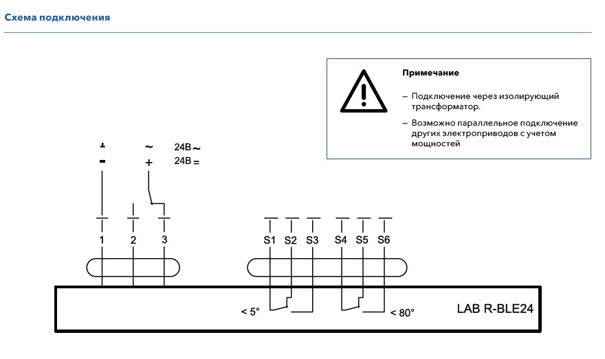 Схема подключения привода ENSO LAB R-BLE24